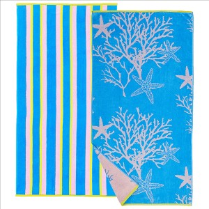 2pk Summer Printed Cotton Beach Towels - Great Bay Home - 1 of 4