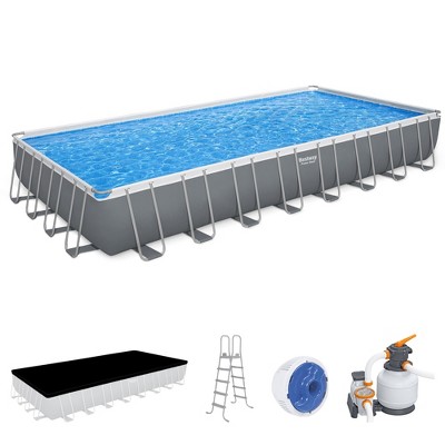 Bestway Power Steel 31'4" x 16' x 52" Rectangular Above Ground Swimming Pool Set