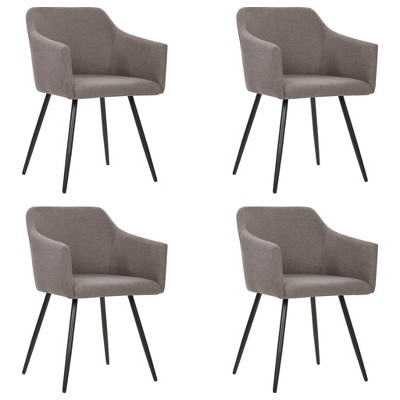 vidaXL Dining Chairs 4 pcs Taupe Fabric