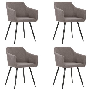 vidaXL Dining Chairs 4 pcs Taupe Fabric - 1 of 4