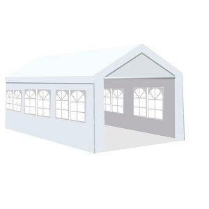 10×20 FT Heavy Duty Carport, Car Canopy with with Removable Window Sidewalls,  Waterproof Garage Shelter, Portable Car Cover Tent for Truck Boat Car - 1 of 4