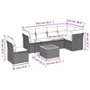 vidaXL 7 Piece Patio Sofa Set with Cushions Poly Rattan - Black and Cream 3x Middle + Table + 3x Corner - 3 of 4
