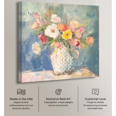 Spring Flowers in White Vase Canvas Wall Art, 24" x 24"