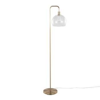LumiSource Metro 61" Contemporary Metal Floor Lamp in Royal Gold Metal with Clear Seeded Glass Shade from Grandview Gallery