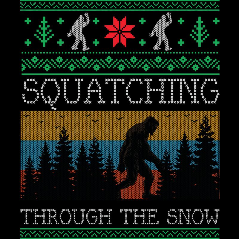 Women's Design By Humans Christmas Retro Sasquatch Vintage Bigfoot Ugly Christmas Sweater By pahari Racerback Tank Top, 2 of 4