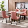Okak Farmhouse Upholstered Dining Chairs Set of 2, Solid Wood Leg Nailhead Trim, Comfy Velvet Tufted Accent Side Chairs for Dining Table - 4 of 4