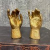 Slickblue Decorative Pewter Saint Hand, Gold Leaf Accent, Heavy Figurine, Religious Decor, Style 1 - 2 of 3