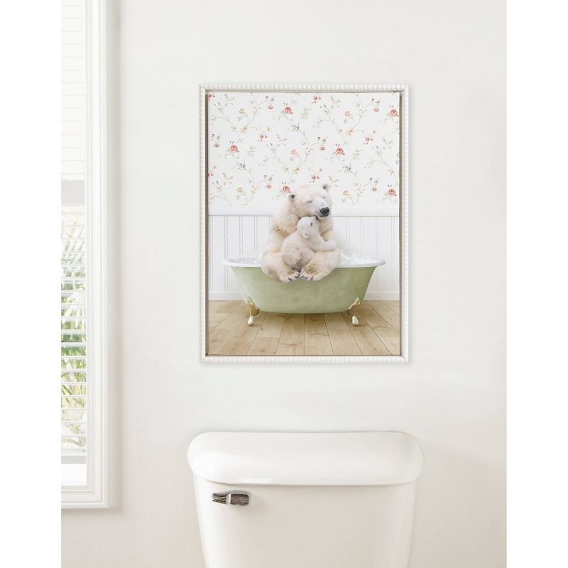 18&#34;x24&#34; Sylvie Mother and Baby Polar Bear in Country Cottage Bath Framed Canvas by Amy Peterson White - Kate &#38; Laurel All Things Decor, 6 of 8