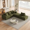 KWPZQEB 132" Sectional Boneless Couch Set, Convertible L-Shaped Cloud Couches With Pillows, 6-Seat Modern Couch Sofas with 2 Ottomans for Living Room - 3 of 4