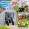 Heavy Duty Outdoor Storage Shed - Roll-Up Zipper Door, Waterproof Tent Shelter for Motorcycle, Bike, Car, Garden Tools, Grey - 4 of 4