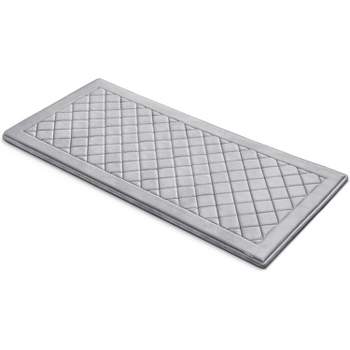 24"x58" MICRODRY SoftLux Diamond Embroidered Memory Foam Bath Mat/Runner with Skid Resistant Base