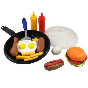 Link 25-Piece Fast Food Pretend Play Playset with Cooking Pan and Spatula