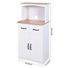VANIRROR White Wooden Kitchen Pantry Cabinet, Microwave Storage Cabinet with Storage Drawer, Organizer for Kitchen or Dining Room - 3 of 3