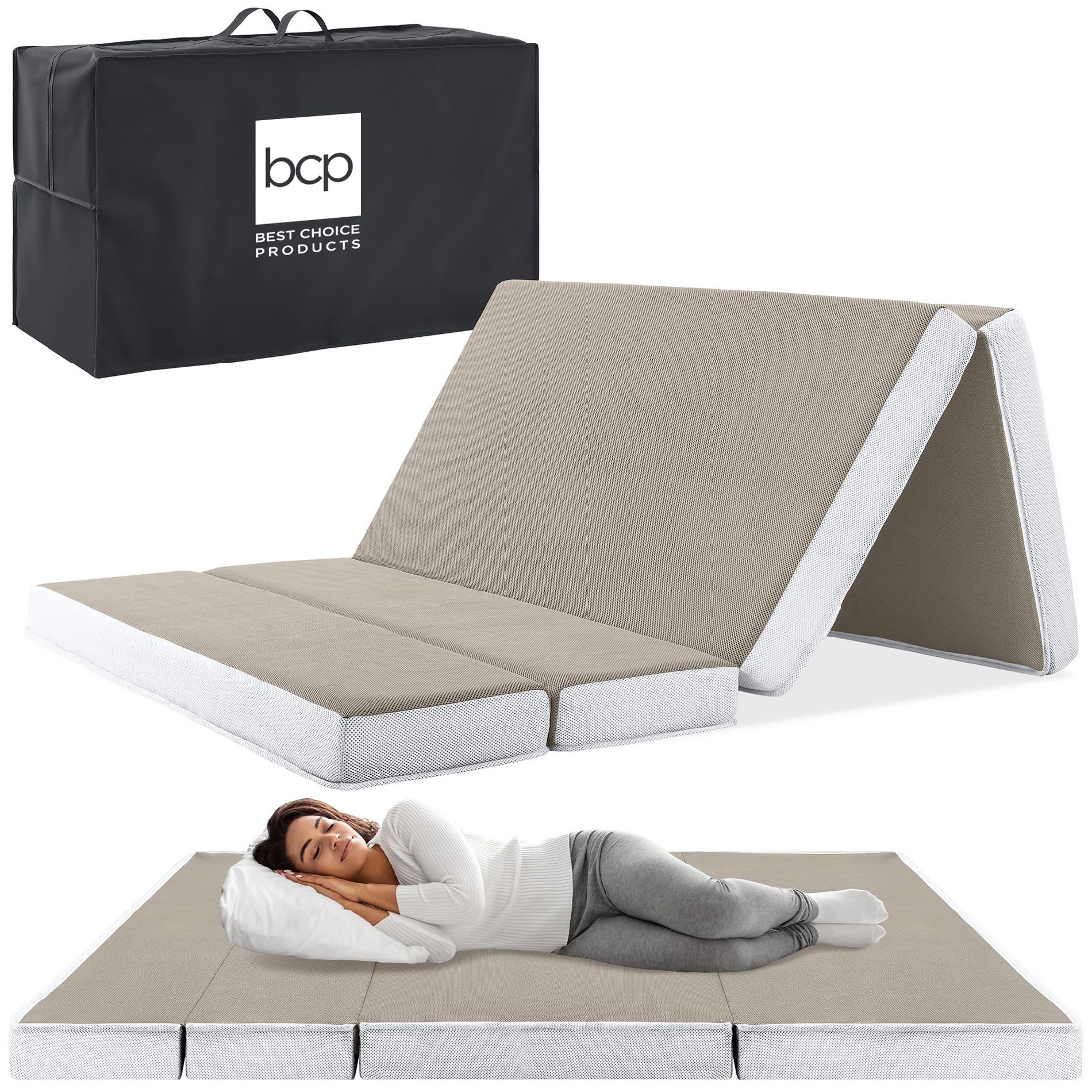 Best Choice Products Portable Mattress Topper in Multiple Sizes and Colors