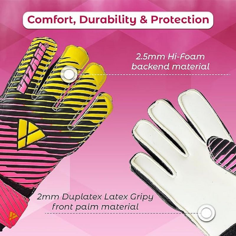 Vizari Sports Saturn Soccer Goalie Goalkeeper Gloves for Kids Youth & Boys, Football Gloves with Grip Boost Padded Palm and fingersave Flat Cut Construction, 5 of 12