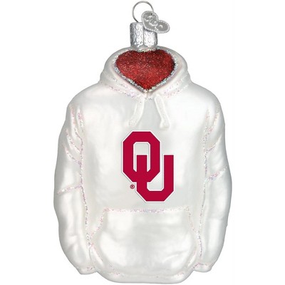 Old World Christmas Blown Glass Ornament for Christmas Tree, Oklahoma Hoodie
