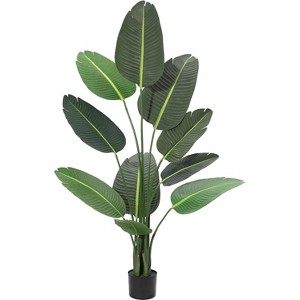 Acekool Artificial Bird of Paradise Plant, Trunk Tropical Palm Tree, Indoor Floor Decor, Banana Leaf for Home, Living Room, Office - 1 of 4