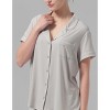 Dream Valley® Women's Button Down Collar Shirt and Shorts Pajama 2 Piece Set - 4 of 4