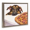 Stupell Industries German Shepherd with Pizza Floating Frame Canvas Art - 2 of 4