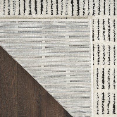 Nourison Cozy Modern Abstract Indoor Area Rug Ivory Black 3'11"x5'11"