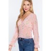 Slickblue Floral Ruffle Sleeve Chiffon Top for Women – Pink – Airy Fit – Garden Parties & Casual Looks - S - 4 of 4