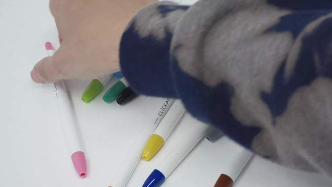 Zebra 24pk Clickart Retractable Creative Markers 0.6mm Assorted Colors, 2 of 9, play video