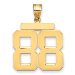 Black Bow Jewelry 14k Yellow Gold, Athletic Collection, Large Polished Number 88 Pendant - 1 of 3