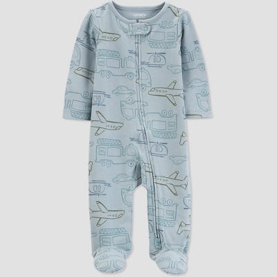 Carter's Just One You®️ Baby Boys' Transportation Footed Pajama - Blue 6M