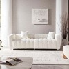 Modern 3-Seater Modular Sofa for Living Room, Upholstered Space-Saving Sofa, Couch with Metal Legs and Velvet Cover Pillows-Baofuwish - 3 of 4