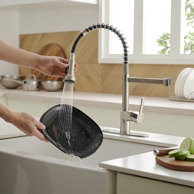 Brushed Nickel Pull-Down Single Handle Kitchen Faucet
