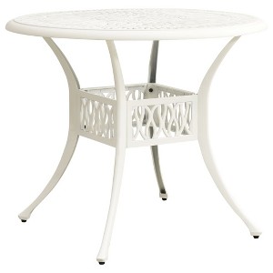 vidaXL Patio Table White 35.4"x35.4"x29.1" Cast Aluminum - 1 of 4
