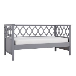 Twin Jules Quatrefoil Back Wood Daybed Gray - Inspire Q, Size: Full