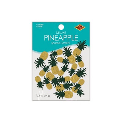 Sparkling Green and Gold Pineapple Party Confetti