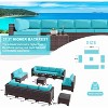 ALAULM Patio Furniture Outdoor Sectional PE Rattan Sofa Set Brown Manual Wicker Patio Conversation Set with Seat Cushions - 2 of 4
