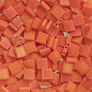 John Bead Miyuki 5x5mm TL-406FR Coral Opaque AB Tila Glass Square Beads 50 Grams - 1 of 1