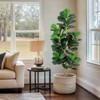4-6FT Artificial Fiddle Leaf Fig Tree - Realistic Faux Ficus Lyrata in Pot for Indoor/Outdoor Home, Office & Bathroom Decor - 2 of 4