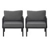 Modern Outdoor Plastic Lounge Chair with Weather Resistant Frame & Thick Cushions, Patio Deep Seating-3irtyhousy - 3 of 4