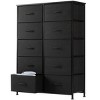 FONTOI Dressers 10 Drawer Fabric Tall Dresser Tower Closet Storage Clothes Chest of Drawers for Bedroom Nursery, Black, 11.8"*31"*45.6" - 2 of 4