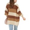 Girls Sweater Cardigan Open Front Longline Sweater Cable Knit Sweater Long Sleeve Color Block Sweater,Ground - L - 4 of 4