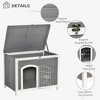 UbMelt Outdoor Dog House with Lockable Door Wooden Puppy Cage Kennel with Flip Up Top for Small Medium Dogs,Gray - image 4 of 4