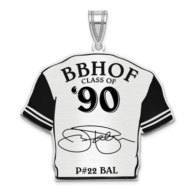 Black Bow Jewelry Sterling Silver Jim Palmer Signature Enamel Jersey Pendant