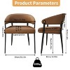 Set of 2 Luxury Upholstered Dining Chairs Leather Leisure Side Chair Living Room - 3 of 4