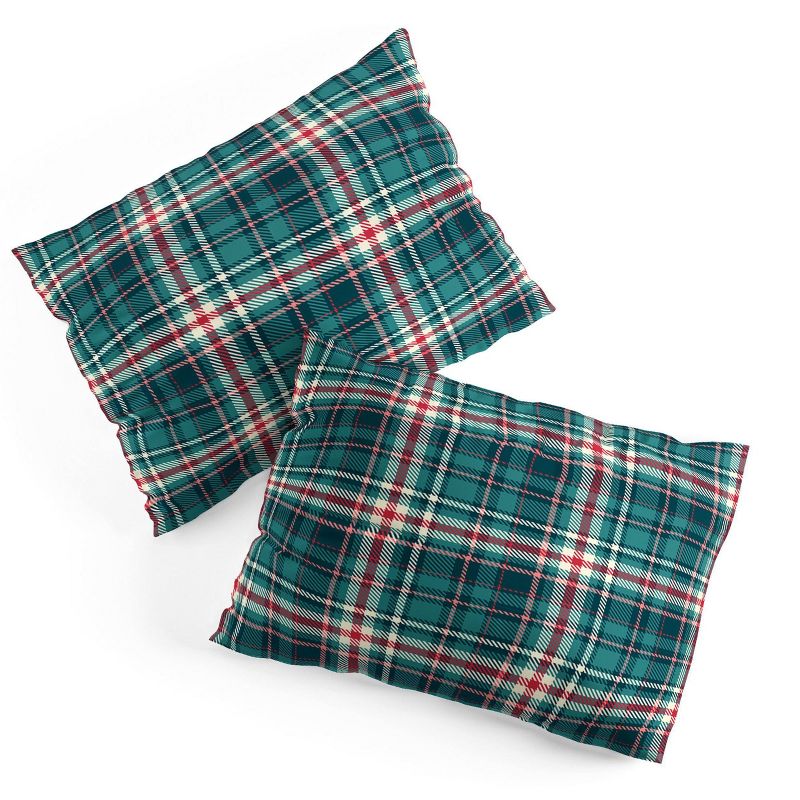 Queen Avenie Winter Plaid 1 Polyester Duvet Cover + Pillow Shams Blue - Deny Designs, 6 of 9