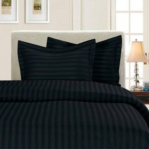 Luxury 2 - Piece Striped Duvet Cover Set, Twin/Twin XL, Black - 1 of 1