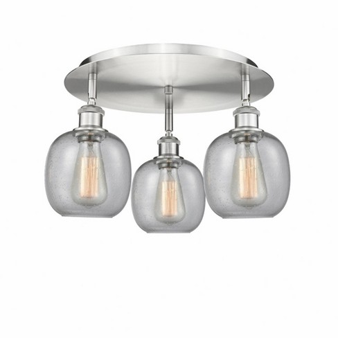 Innovations Lighting Belfast 3 - Light Flush Mount in  Satin Nickel - image 1 of 1