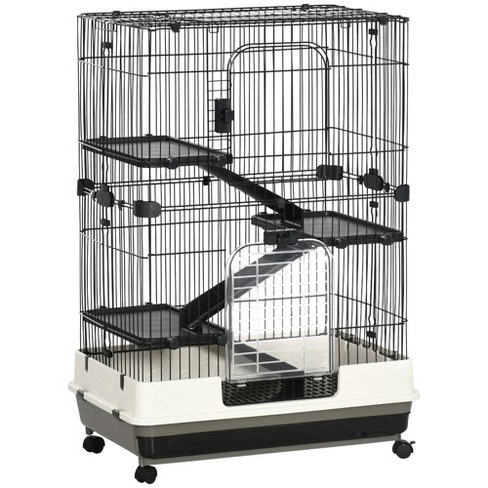 Pawhut Small Animal Cage With Playpen, Multi-level Pet Habitat Indoor For  Guinea Pigs Hedgehogs Bunnies With Accessories, 42 X 32.5 X 36 : Target