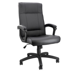 Elama High Back Adjustable Faux Leather Office Chair in Black - 1 of 4