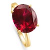 Pompeii3 Ruby Sidways Solitaire Ring 14k Yellow Gold Lab Created - 2 of 4