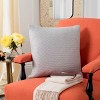 Tickley Grey Knit Pillow - Palewisper - 20"X20" - Safavieh - 2 of 4