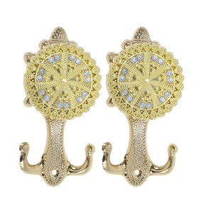 Unique Bargains Curtain Holdbacks Sunflower Hangers Bronze 5.51"x2.56" 1 Pair - 1 of 4